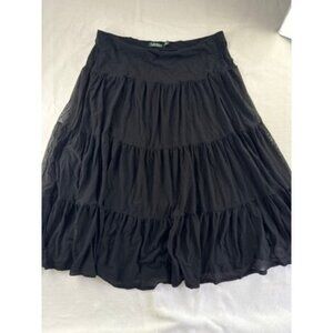 Lauren Ralph Lauren Womens Black Tiered Maxi Skirt XL